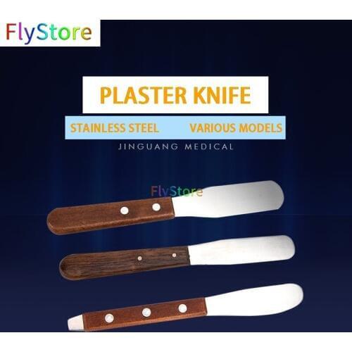 1pc with wooden handle dental mixing spatula stainless steel spatula dental laboratory plaster spatula mixing tool