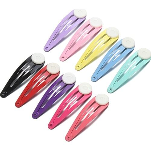 20Pcs 5cm Snap Hair Clips Base BB Hairpins Color Metal Barrette Settings For Diy Baby Children Girls Hair Accessories Wholesale