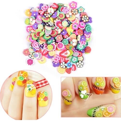 250pcs /bag Polyme Clay Fruit Slice Beads Thin For Mobile Phone Case 3d Nail Art Salon Dedoration Craft Accessories