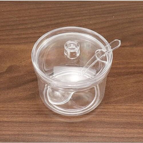 4Pcs Sugar Bowl Acrylic Box Spice Jar Seasoning Salt Shaker Pot Cans Kitchen Supplies
