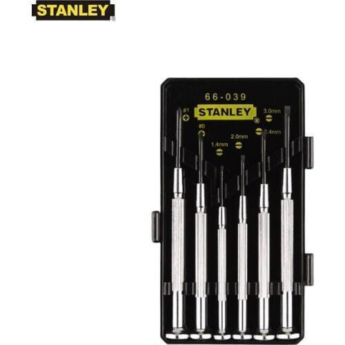 Stanley 6 pcs slotted phillips precision mini screwdriver set magnetic 1.4mm 2.0mm 2.4mm 3.0mm #0 #1 small screwdrivers kit