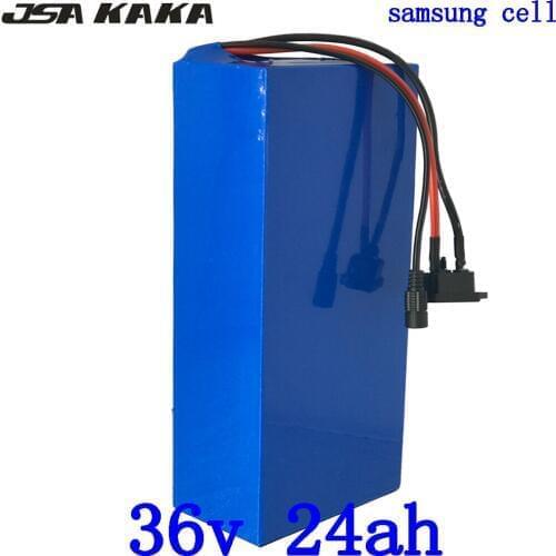 36V 500W 1000W e-bike battery 36 volt lithium battery pack use samsung cell 36v 24ah ebike scooter battery with 42V charger