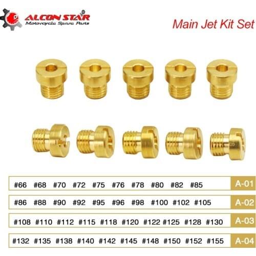Alconstar 10pcs #66-#155 Thread MotoCarburetor Main Jet Kit Set Replacement For Dellorto PHBH PHBL FCR VHB VHBT Carburetor