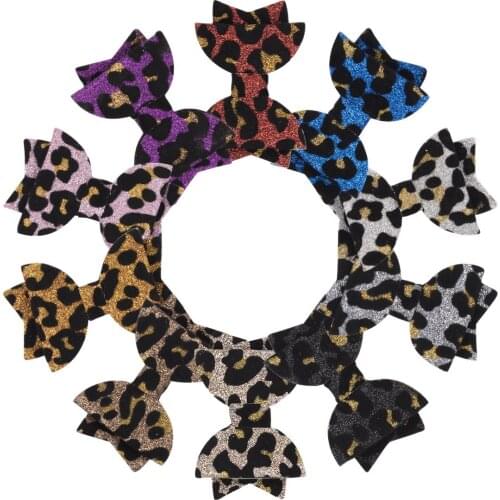 XIMA 10pcs/lot 3inch Girls Leopard Hair Bows For Children Kids Hair Accessories Bow Hair Clips For Party Head Wear