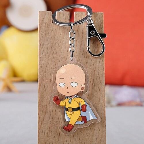 Japanese Anime ONE PUNCH-MAN Keychain Acrylic Cartoon Characters Couples Fans Creative Backpack Accessories Keyring Pendant New