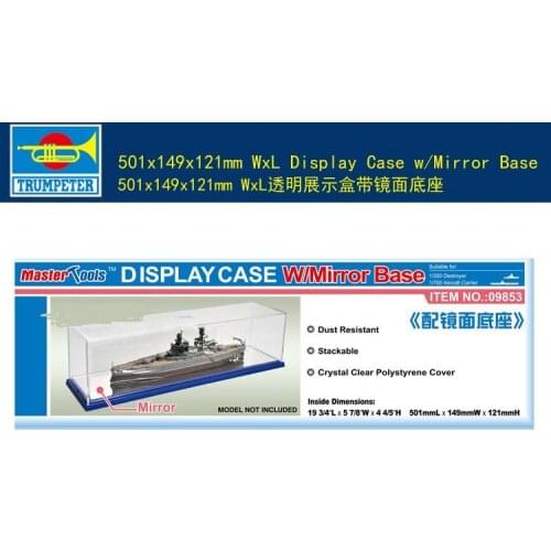 TRUMPETER 09853 501x149x121mm WxL Display Case w/Mirror Base