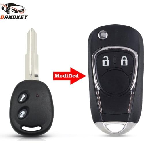 Dandkey 2 Button Modified Flip Key Shell For Chevrolet Aveo Lova Epica Sail Folding Remote Car Key Case Left/Right Blade
