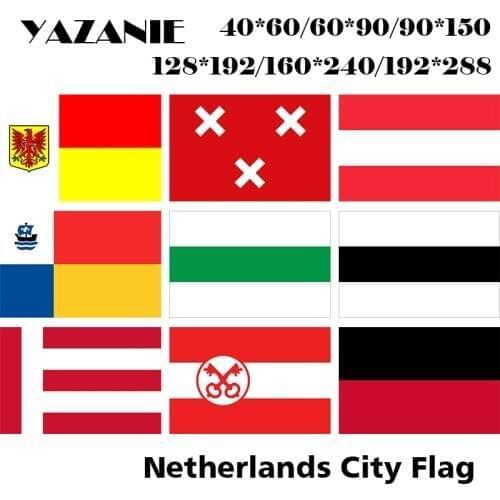 YAZANIE Netherlands City Flags Apeldoorn Breda Dordrecht Almere Groningen Delft Eindhoven Print Dutch Holland Flags and Banners