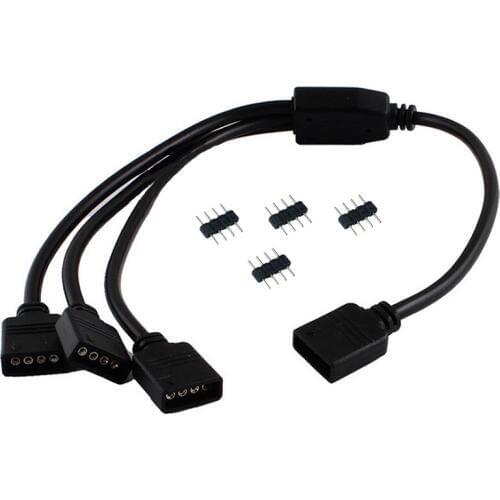 5pcs HUB RGB Strip Connector White/Black Led Split Extension Cable Wire 30cm 1 RGB Female 4pin to 1 2 3 4 5 Female Port