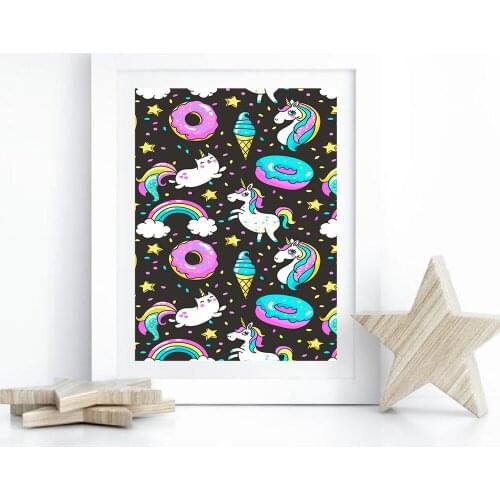 Beauty unicorn Landscape Painting Wall Art Printed Wall Pictures For Bathroom Scandinavian Home Decor