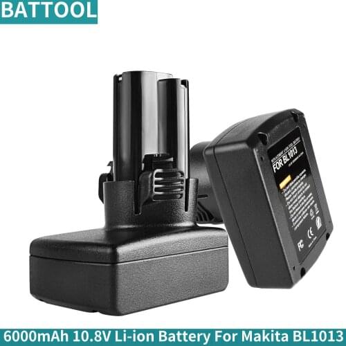 BATTOOL 6000mAh 10.8V Li-ion Battery For Makita BL1013 BL1014 BL 1013 BL 1014 LCT203W 194550-6 194551-4 195332-9 DF030D