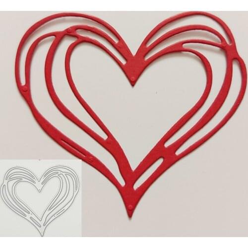 Metal thrusts in the shape of a heart for crafts, cutting dies with lace for crafts, embossed paper for scrapbook, making of car