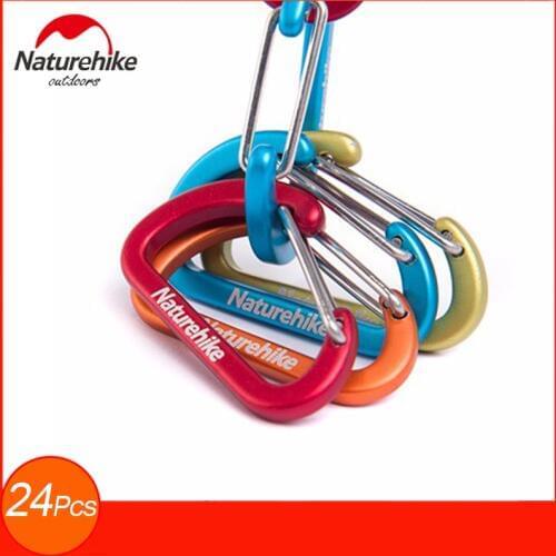 24Pcs/Pack Mini Carabiner Clip Galvanized Aluminum Alloy Carabiners Multi-use For Outdoor Camping Hiking Backpack Keychain