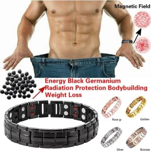 Fashion magnetic bracelet 316L stainless steel health care magnetic therapy radiation protection health strap buckle bracelet
