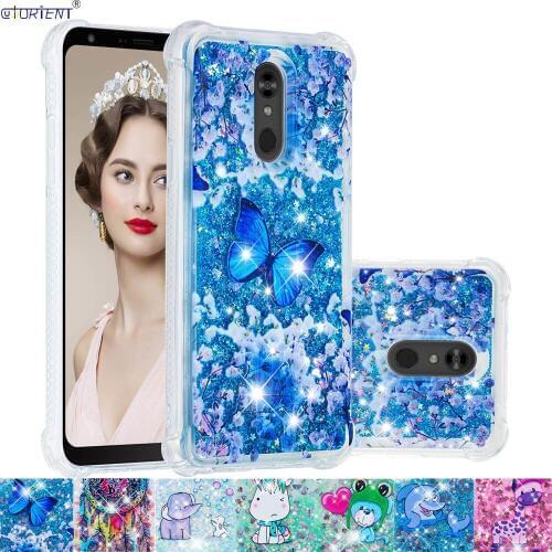 Soft Silicone Bumper Case for LG Stylo 5 Cute Glitter Dynamic Liquid Quicksand Full Cover Stylo5 Q720CS LMQ720PS Fitted Cases