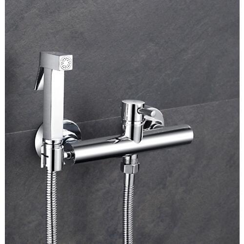 Bidet Faucet Sets Chrome Brass Hot and Cold Toilet Corner Valve Handheld Hygienic Shower Head Wash Car Pet Sprayer Airbrush Taps