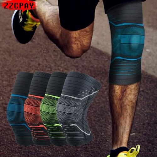 New 1Pcs Basketball Support Silicon Padded Knee Pads Support Brace Patella Protector Protection Volleyball Fitness Sport Safety