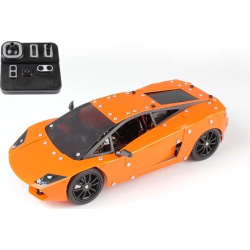 New 580Pcs Alloy Blocks Sports Car RC Car Childrens Educational Toys Gif Intellectual Disassembly DIY Alloy Remote Control Car