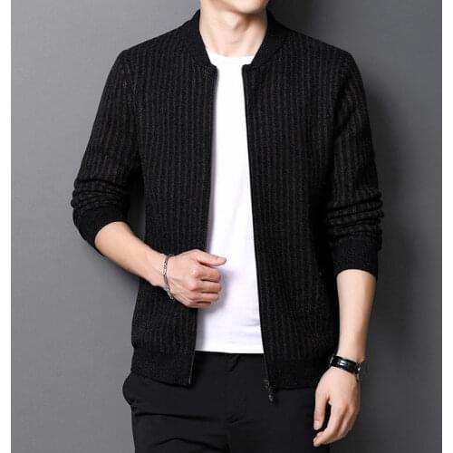 2021 Spring Autumn New Fashion Sweater Man Cardigan Thick Slim Fit Knitwear Jacket High Quality Casual Mens Warm Clothes E168