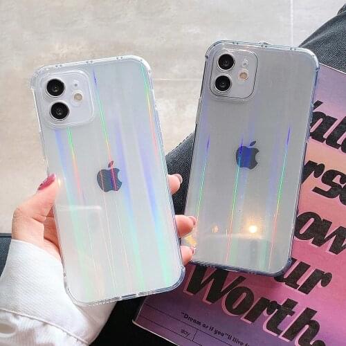 Solid Color Camera Protection Phone Case For iPhone 11 12 Pro Max Mini X XS XR 7 8 Plus Laser Transparent Soft TPU Back Cover