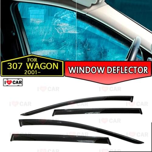 Window deflectors for Peugeot 307 Wagon 2001-2011 car window deflector wind guard vent sun rain visor cover car styling