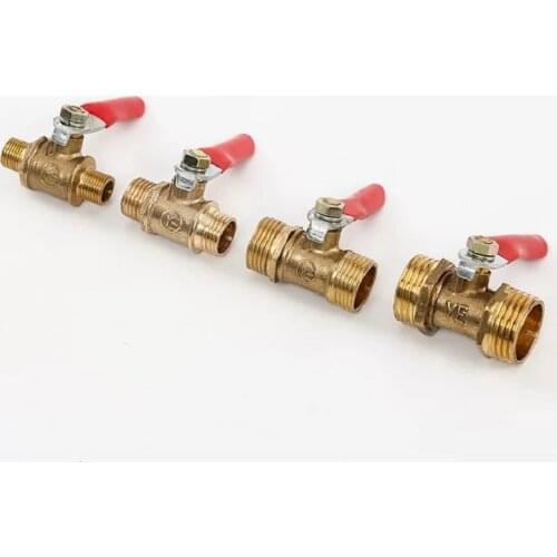 Pneumatic Valve 1/8" 1/4'' 3/8'' 1/2'' Double External Thread Brass Connector Is Suitable For Water Air Compressor Ball Valve