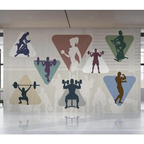 Custom photo wallpaper for walls 3 d murals Modern Fashion trend fitness club gym background wall tooling background wall papers
