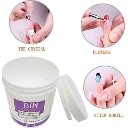 Professiona Acrylic Powder Clear Pink White Carving Crystal Polymer Powder 3D Nail Art Tips Extension French Manicure Tools