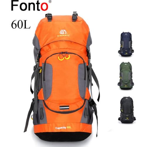 60L Hiking Camping Backpack With Rain Cover Outdoor Traveling Climbing Backpack Sports Bags