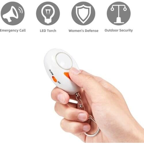 Self-Defense Siren 125dB Self-Defense Alarm SOS Alert LED Emergency Device with Carabiner for Women Kid Elderly Keychain Alarm