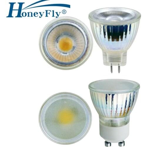 HoneyFly 2pcs LED MR11 GU10 GU5.3 Spot Lamp 3W(35mm) DC12V AC220V Mini COB Bulb 3000K 6000K