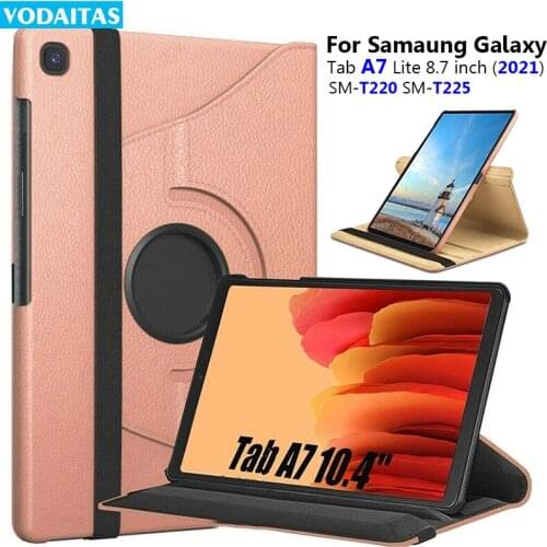 T220 T225 360 Rotating Case For Samsung Galaxy Tab A7 Lite 8.7"SM-T220 SM-T225 Folding Stand Smart Cover Case Funda
