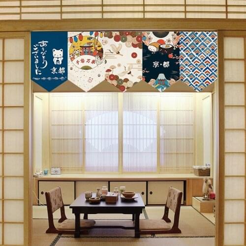 Japanese Door Curtain For Living Room Kitchen Entrance Curtains Bohemian Style Partition Drapes Cafe Tassel Decor Half-curtain