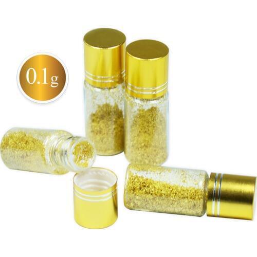 0.1g 24K Edible Pure Gold Powder Genuine Gold Foil Dust Food Decoration Cakes Chocolates Coffee Pastry Ice-cream,Free Shipping