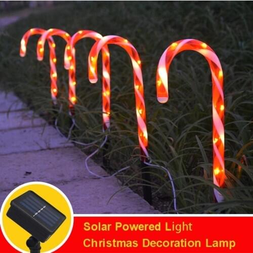 1/2/4/5PCS Solar Christmas Candy Cane Lights Lawn Lamp Outdoor Waterproof Solar Lights LED Xmas Decor Garden Pathway Yard Light