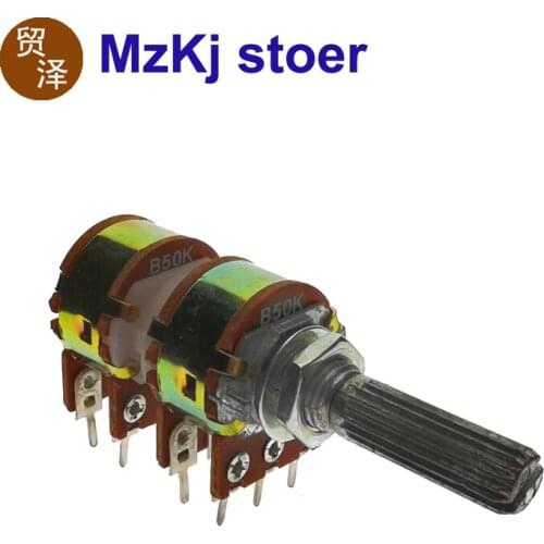 1PCS WH148 Taiwan B50K 50K Stereo Volume Potentiometer Audio 4 Channels Volume Potentiometer 50KBX4 RK163