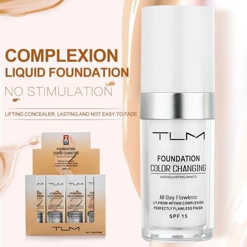 10pcs TLM Color Changing Foundation Profesional Colour Changing Face Makeup Waterproof Makeup Gift Skin Care Liquid Foundation