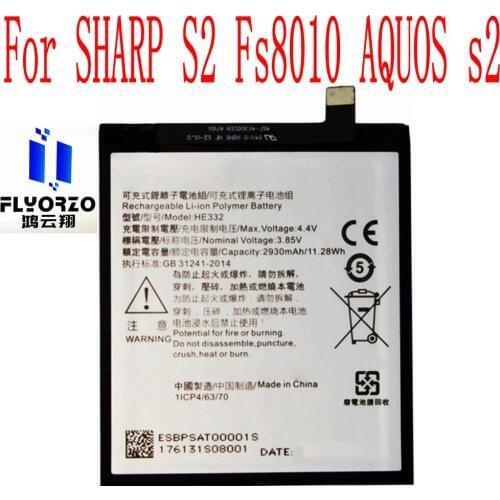 100% New High Quality 2930mAh HE332 Battery For SHARP S2 Fs8010 AQUOS s2 Mobile Phone