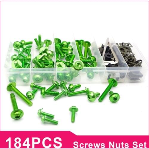 184PCS M6 M4 mixed size aluminum metal motorcycle screw bolt 4MM 6MM for yamaha nmax honda cbr 600 f4i kawasaki z1000 ducati 848