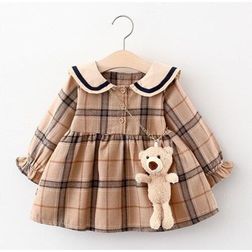 2021 Newborn Baby Girl Dress Clothes Toddler Girls Princess Plaid Birthday Dresses For Infant Baby Clothing 0-2y Vestidos