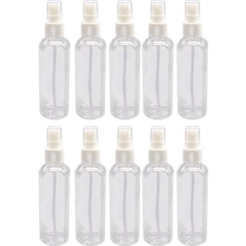 50PCS 100 Ml Transparent Plastic Perfume Atomizer Small MIni Empty Spray Refillable Bottle Travel Bottles Set