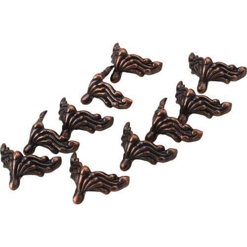 Antique Purple Bronze Metal Corner Protector with Foot for Box Table Decorative Corner Pack of 10