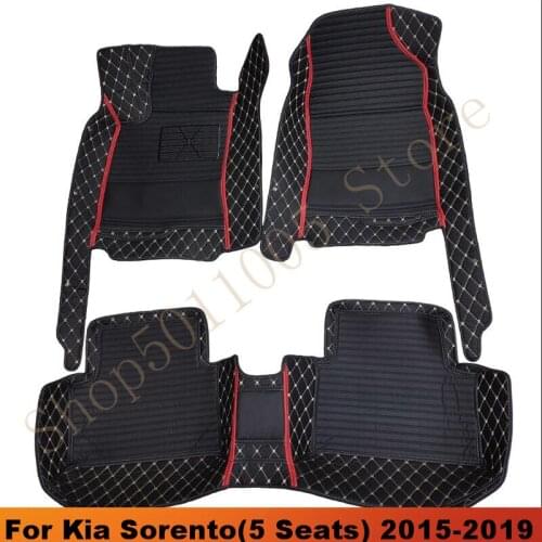Car Floor Mats For Kia Sorento Prime UM (5 Seats) 2015 2016 2017 2018 2019 Car Interior Accessories Car Carpet Floorliner Mats