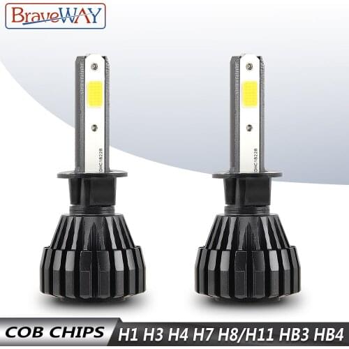 BraveWay Auto Lamps 8000LM 6500K H1 H3 H4 LED Car Headlight H7 H8 H9 H11 9005 HB3 9006 HB4 Led Fog Light Bulb