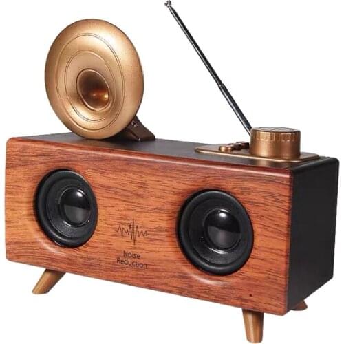 Wireless Bluetooth Retro Bluetooth Audio Portable Outdoor Radio Card Mini Retro Audio Wooden Bluetooth Speaker