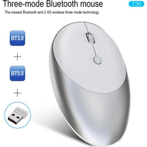 HXSJ 2.4GHz Wireless Bluetooth 3.0/5.0 Mouse Rechargeable Mouse Silent Mause Bluetooth USB Mouse for Laptop Notebook PC