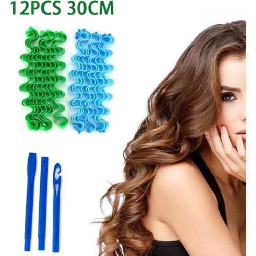 12pcs/set DIY Magic Hair Curler 30CM Portable Hairstyle Roller Sticks Durable Makeup Tool
