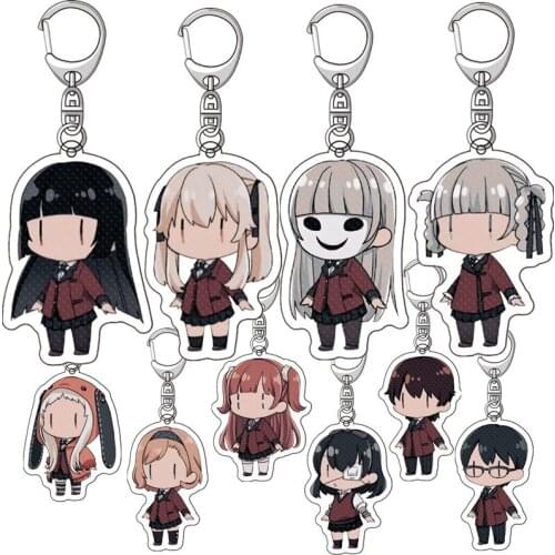 Kakegurui Jabami Yumeko Meari Saotome Ryōta Suzui Key Chains Two-sided Keychain Cosplay Acrylic Pendant Keyring Prop
