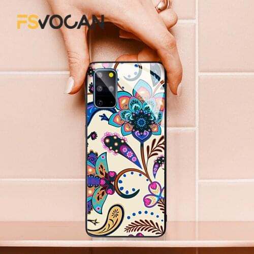 Floral Phone Case For Samsung A52 A71 A70A72 A51 A50 Galaxy S21 S20 FE Plus S10 Note 20 10 Ultra Solid Cover Lace Mandala Flower