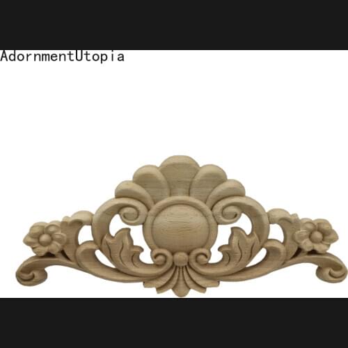 Wood Carved Decal Corner Applique Wood Carving European Furniture Decoration Crafts Figurines Miniatures Door Cabinet Applique